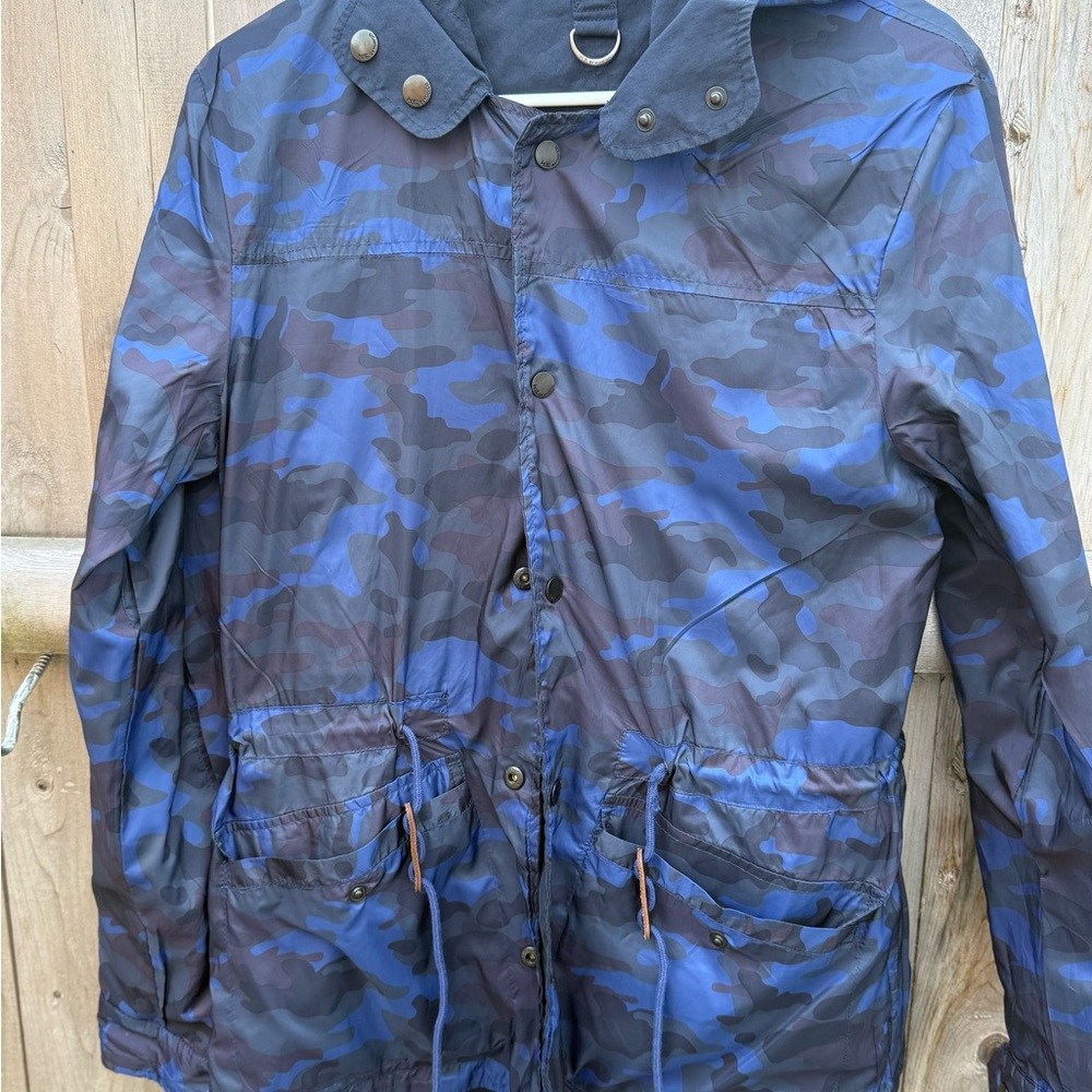 Mango Men's reversible Blue Camouflage Field Jacket